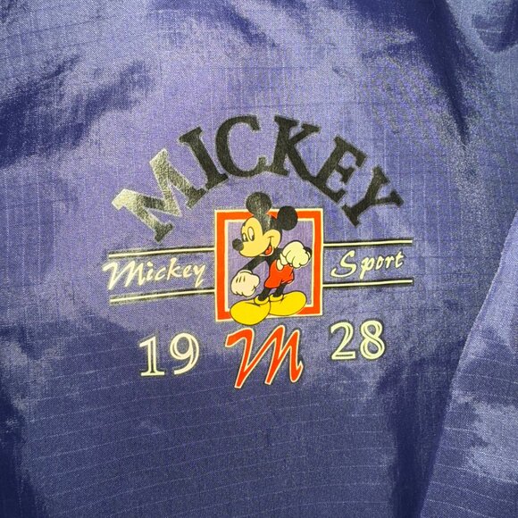 XL Disney Mickey Mouse Windbreaker Jacket Blue Zip Front Vintage Style - Picture 4 of 4